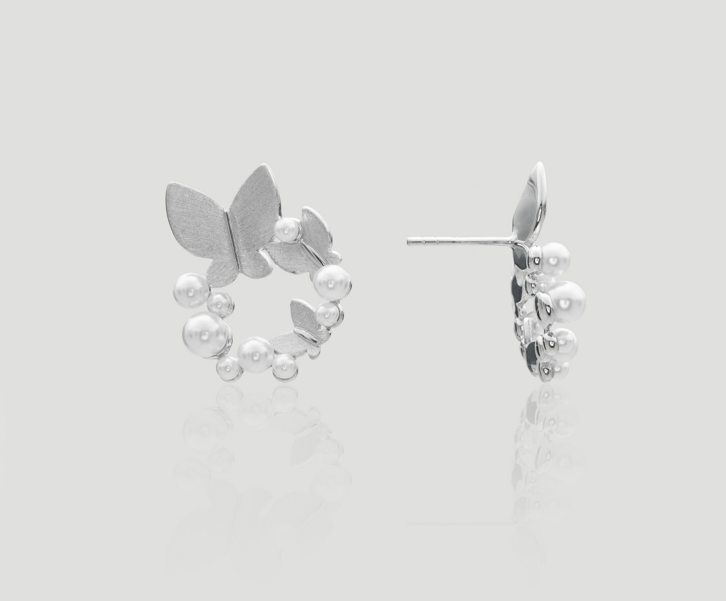 Butterfly Pearl Hoop Earrings | Celere Jewelry