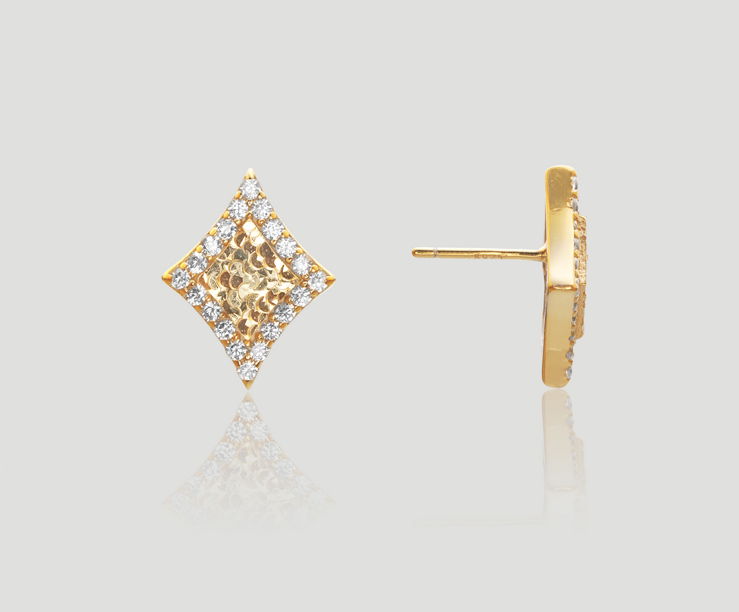 Geometric Diamond Gold Earrings | Celere Jewelry