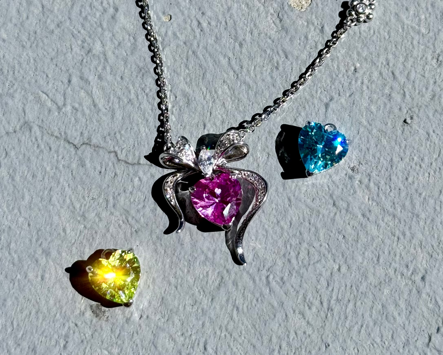 3-in-1 Candy Heart Diamond Necklace