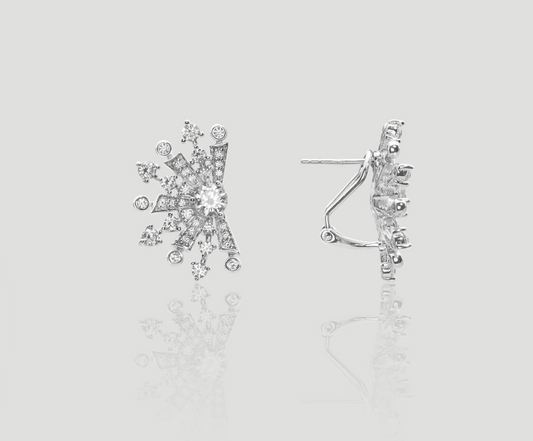 Glacial Snowflake Diamond Studs | Celere
