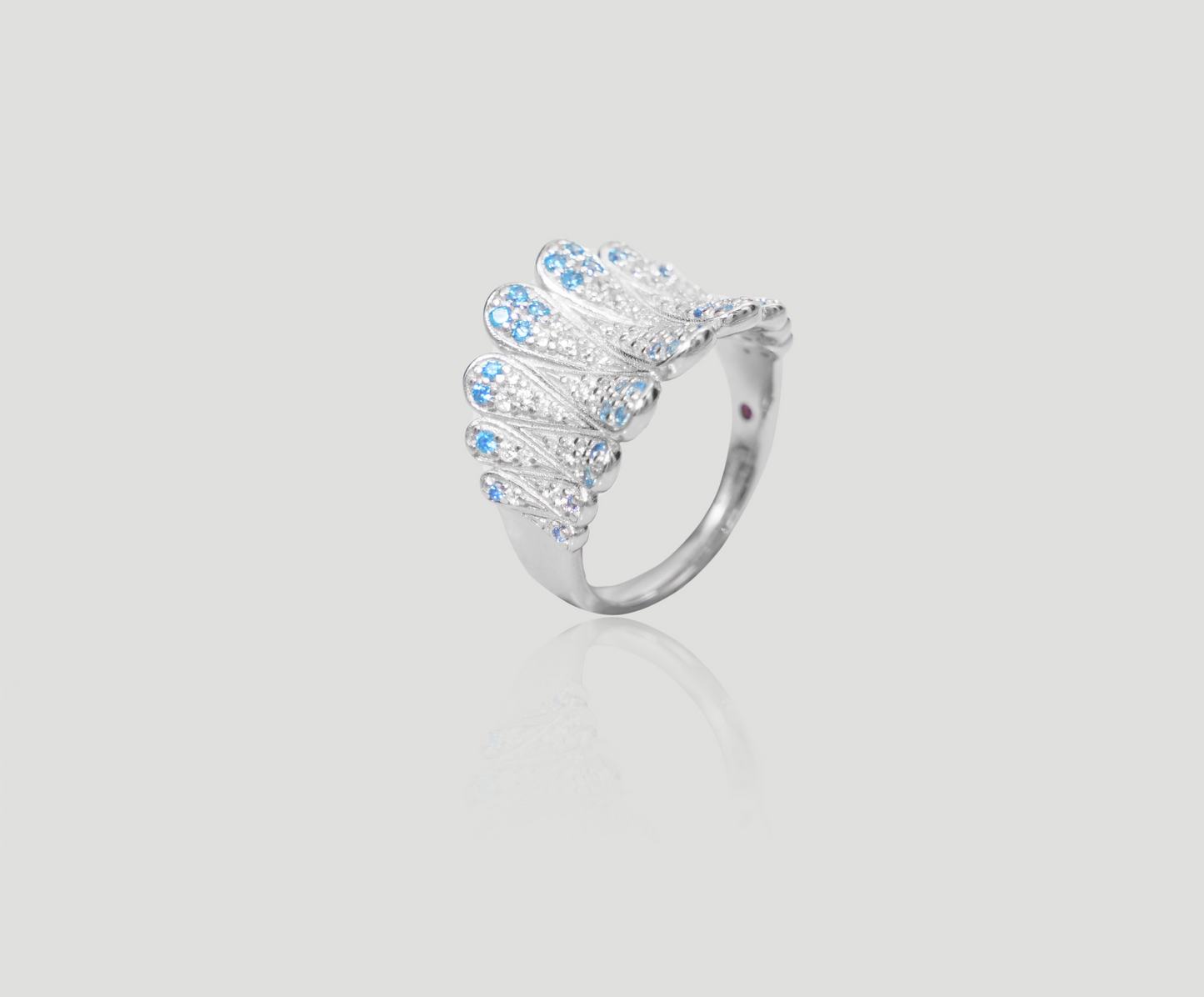 Blue Diamond Wide Ring | Celere Jewelry