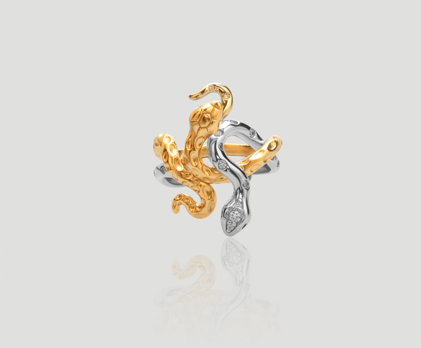 Complex Snake Silver Ring | Celere Jewelry