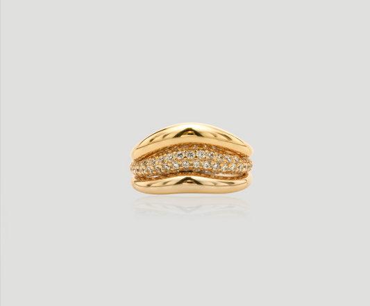Design Triple Diamond Gold Ring | Celere Jewelry