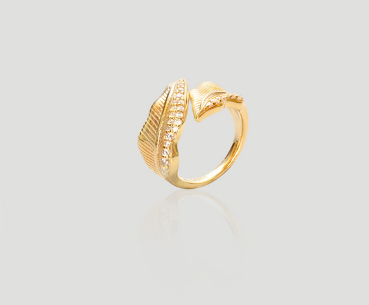Diamond Leaf Gold Ring | Celere Jewelry