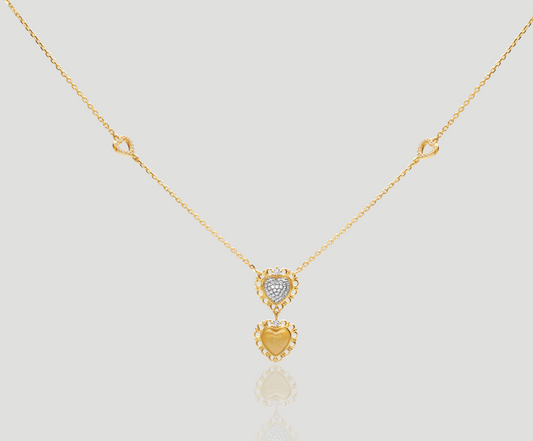 Double Heart Diamond Necklace | Celere Jewelry