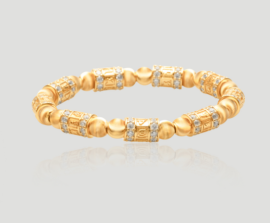 Gold Beaded Diamond Bangle | Celere Jewelry