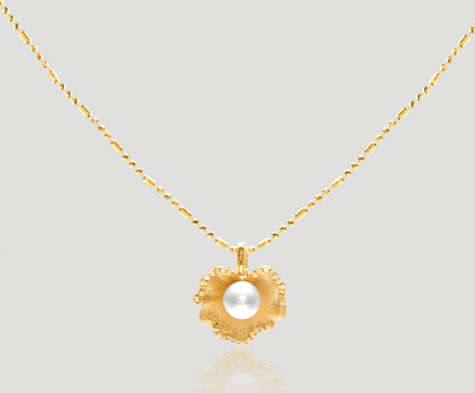 Open Pearl Gold Necklace | Celere Jewelry