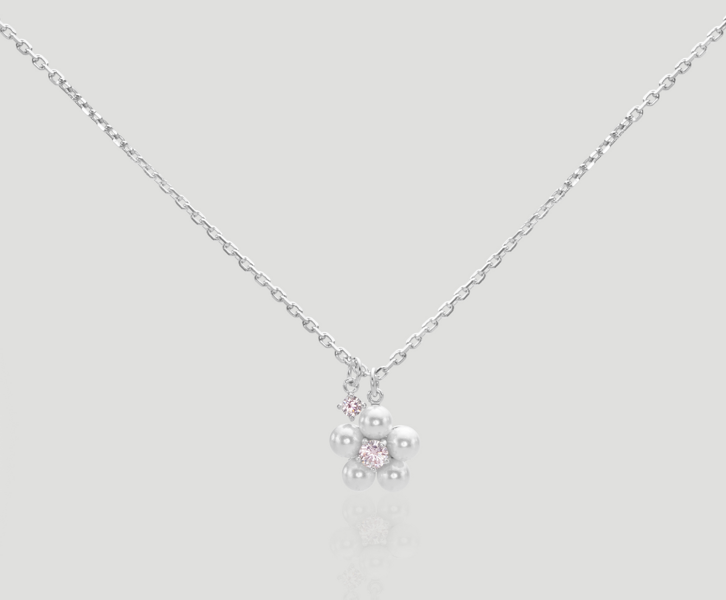 Pearl Floral Pink Diamond Necklace | Celere Jewelry