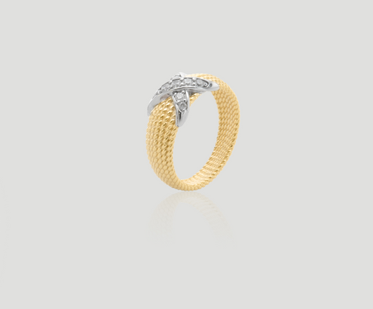 Textured Diamond Gold Ring | Celere Jewelry