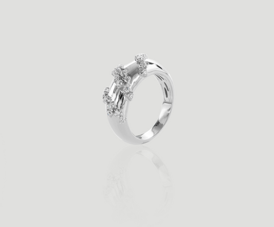 Wave Diamond Silver Ring | Celere Jewelry